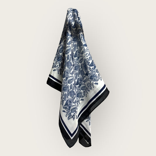 Foulard motifs bleu - Sac Kado